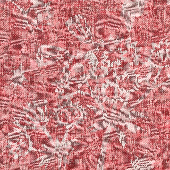 Astrea Linen Fabric Red Floral