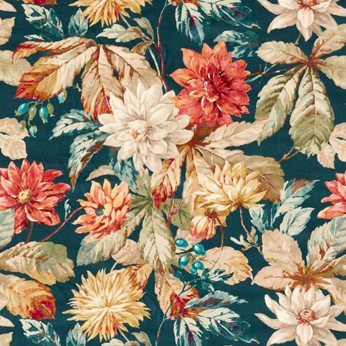 Dahlia & Rosehip Velvet Fabric