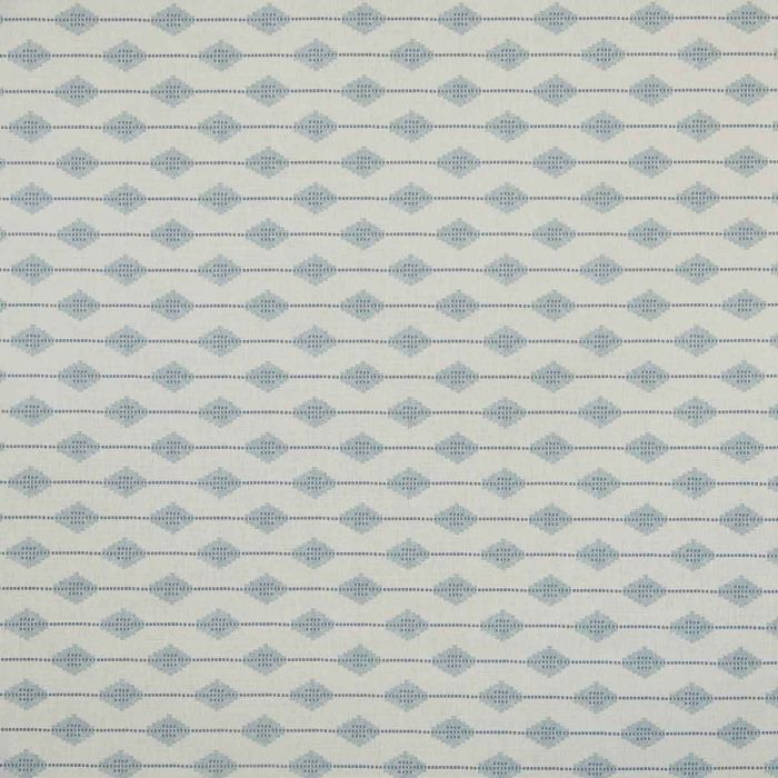 Eadie Linen Fabric Dusk Blue Geometric
