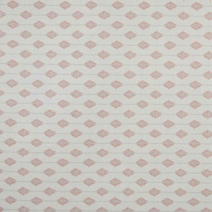 Eadie Linen Fabric Pink Grey Geometric