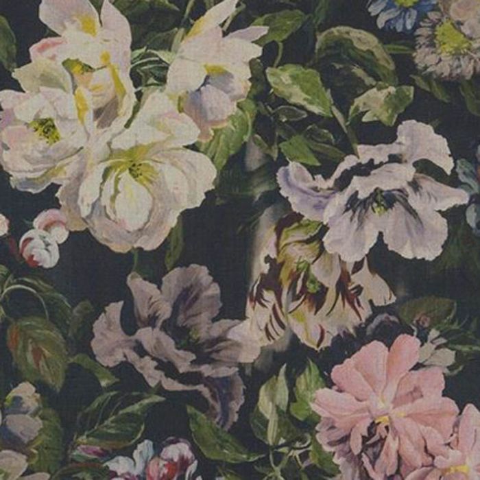 Delft Flower Linen Fabric