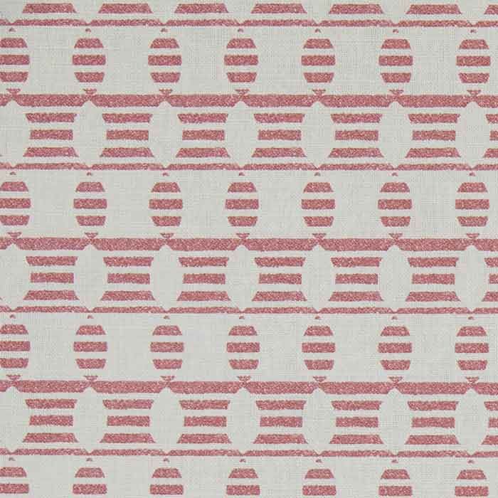 Jacko Red Geometric Print Linen Fabric