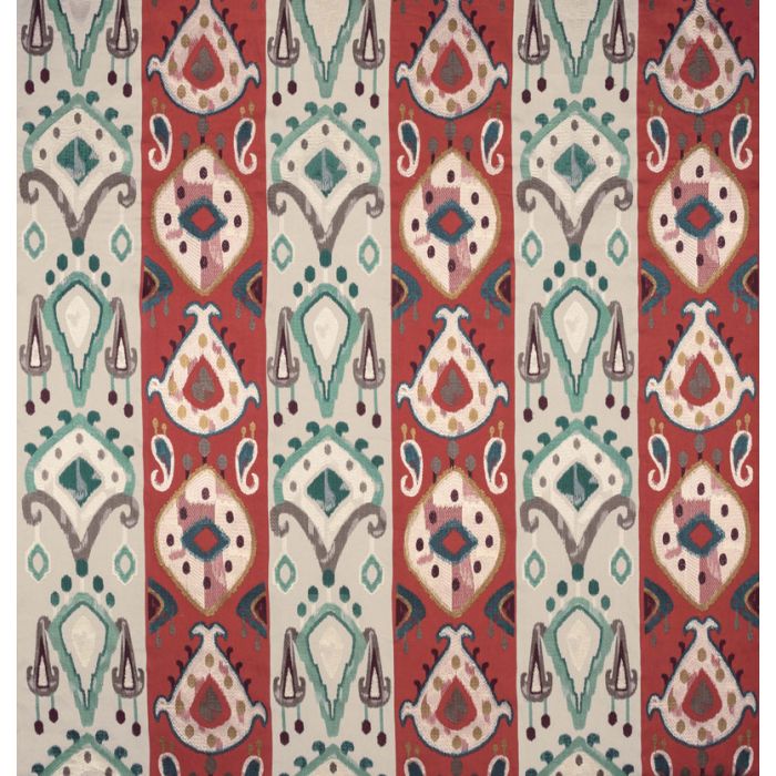 Khotan Embroidered Fabric Red