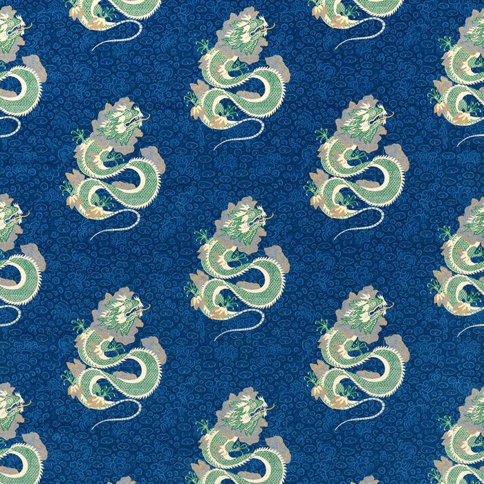 Water Dragon Velvet Fabric