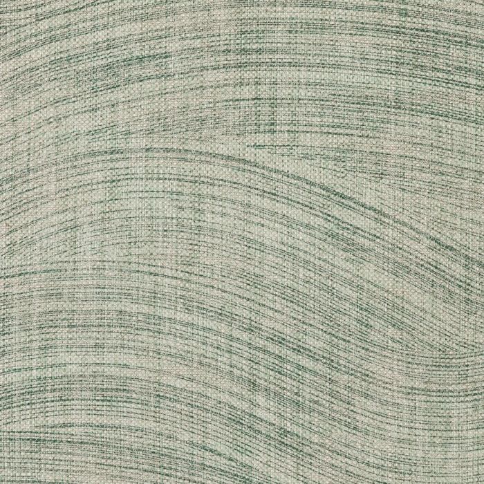 Wave Linen Fabric Green Print