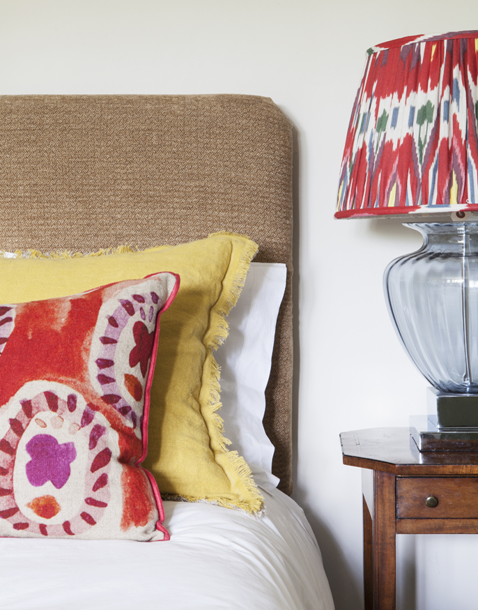 Rounded corner bespoke upholstered headboard