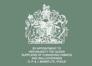 Royal Warrant for Furnishings and Wallcoverings GP & J Baker Fabrics and Wallpapers