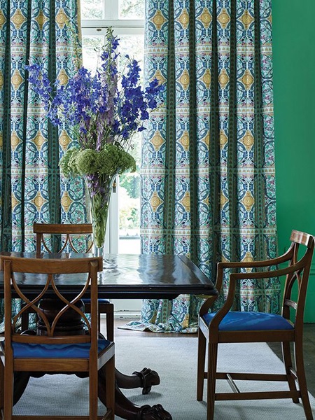 Blue and Green Dining Room