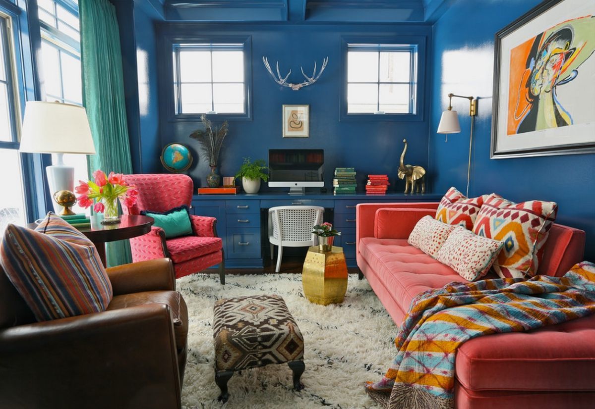 Blue and Pink Living Room Ideas