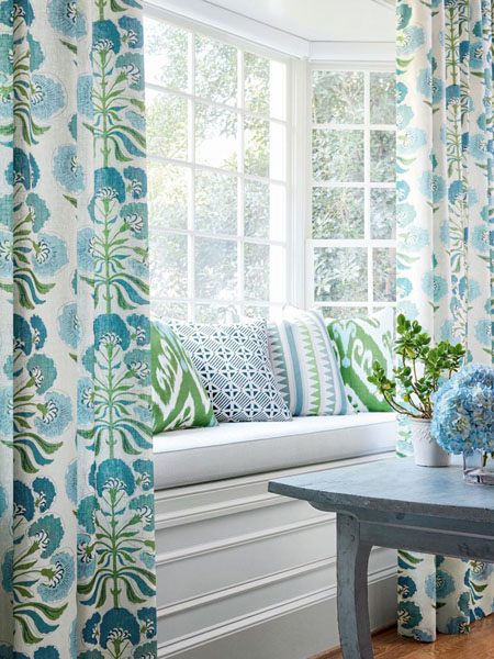 Blue and Green Curtains