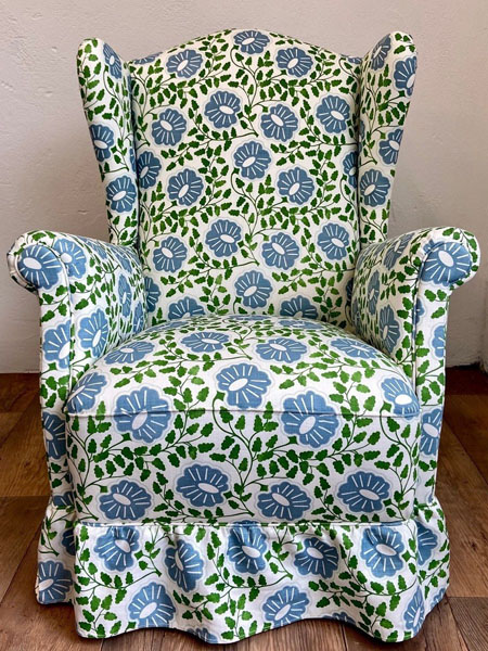 Blue and Green Upholstery Fabric