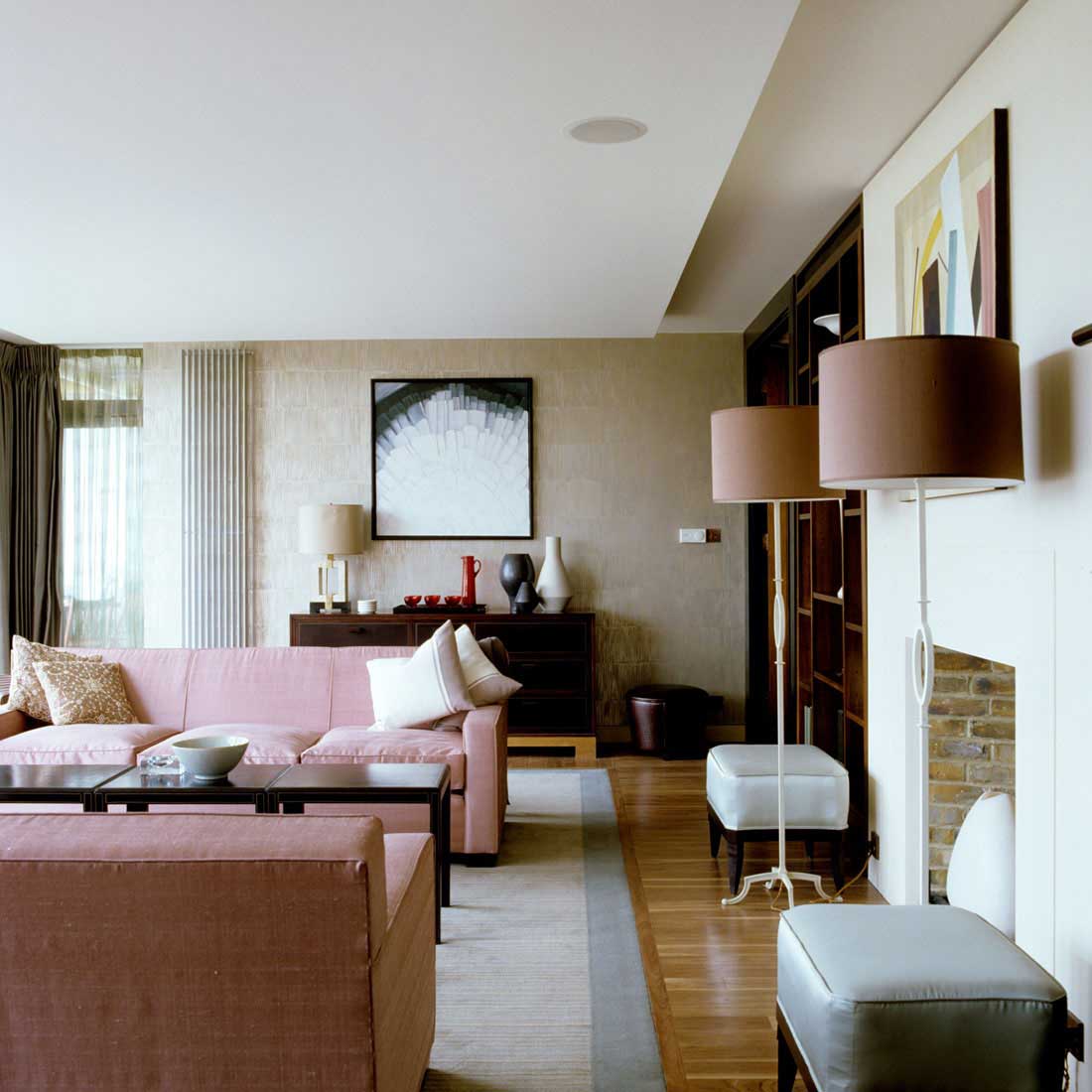 Blush Pink and Silver Living Room