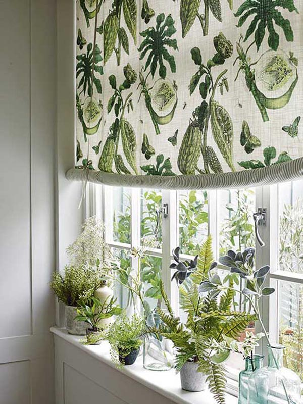 Green Botanical Fabric