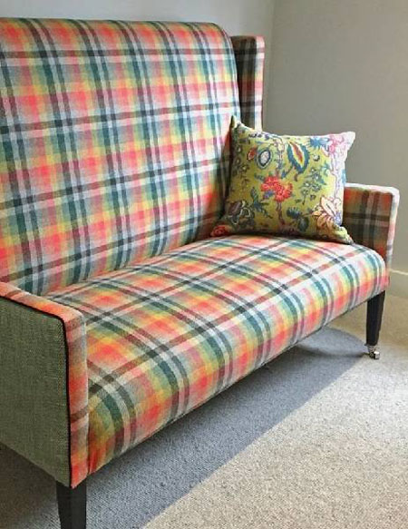 Bright Multi Check Upholstery Fabric