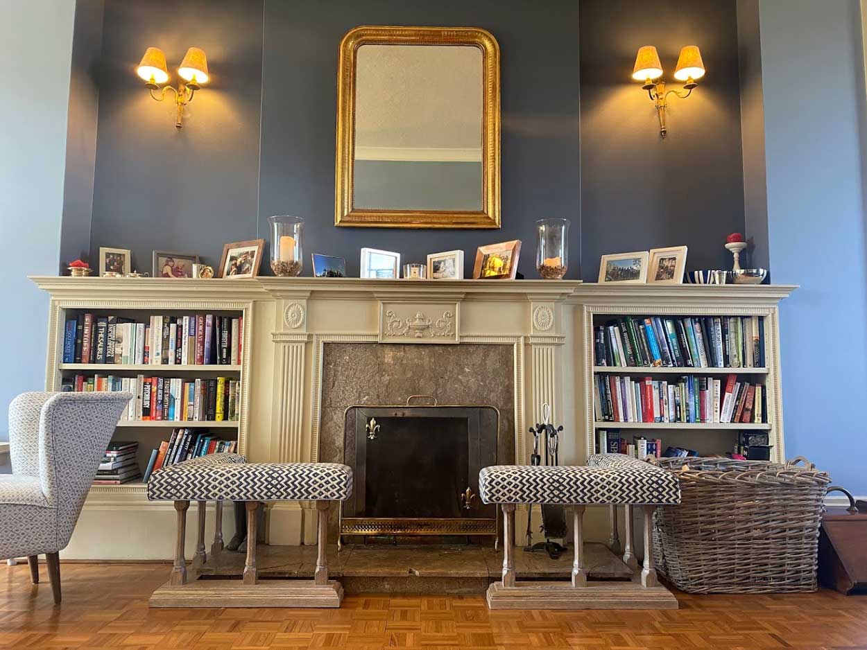 Upholstered Fireplace Club Fender Inside Customers Homes Country