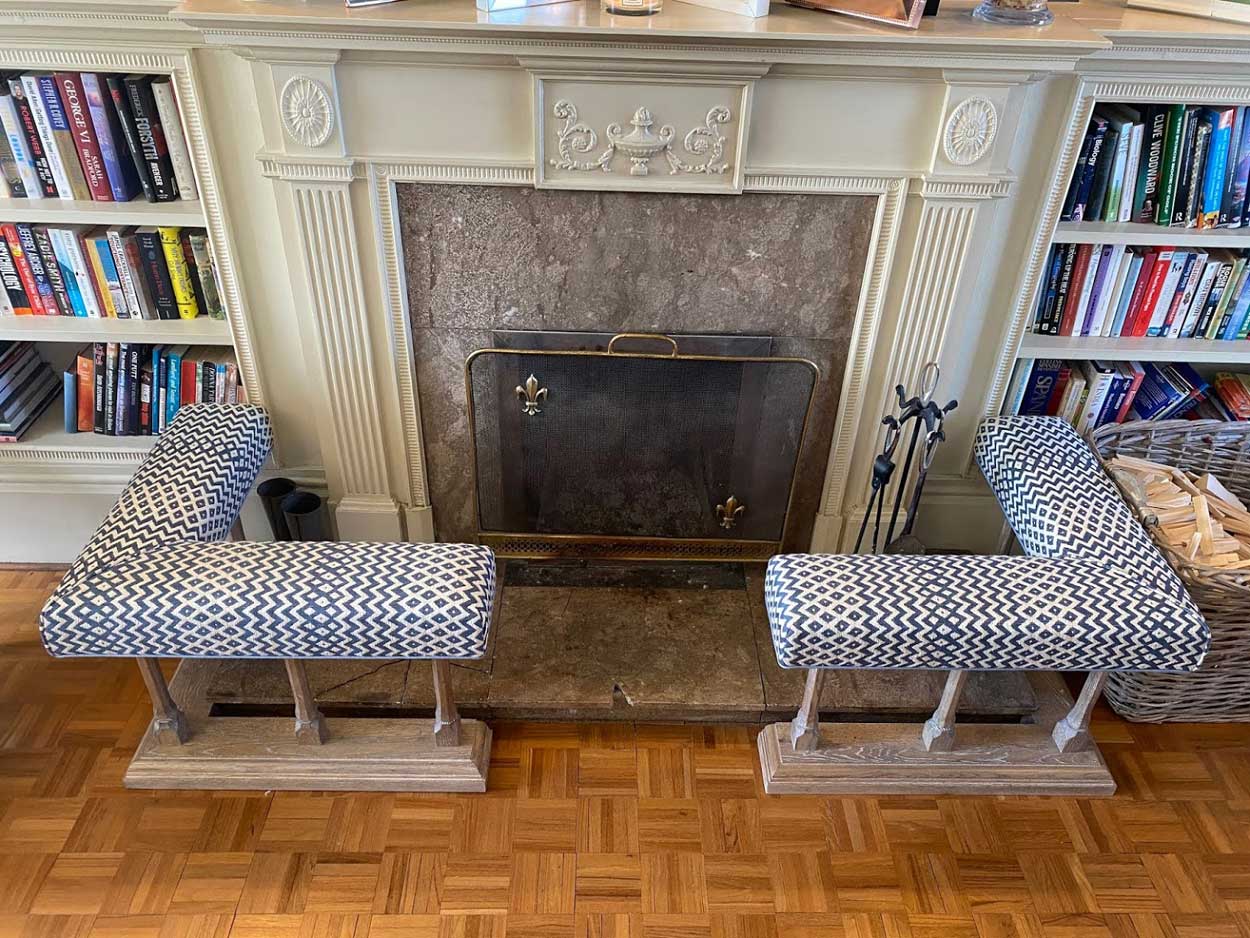 Upholstered Fireplace Club Fender Inside Customers Homes Country