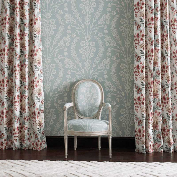 Floral Wallpaper and Matching Curtains