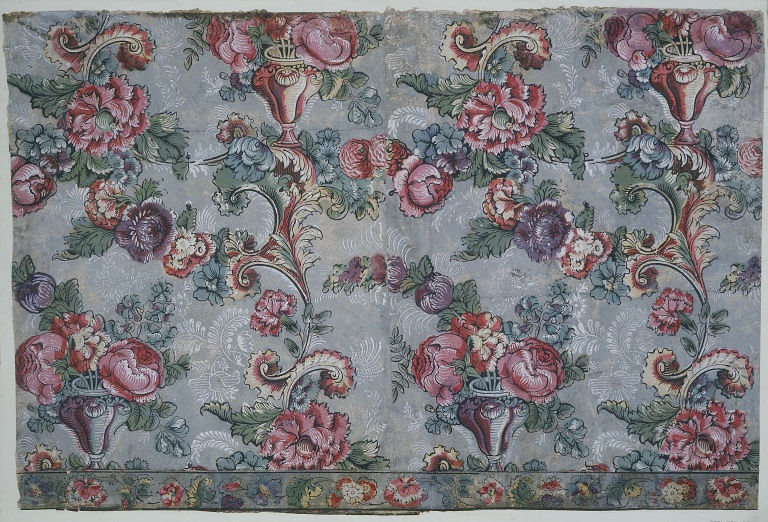 Historical Colour Printed Wallpaper Pattern