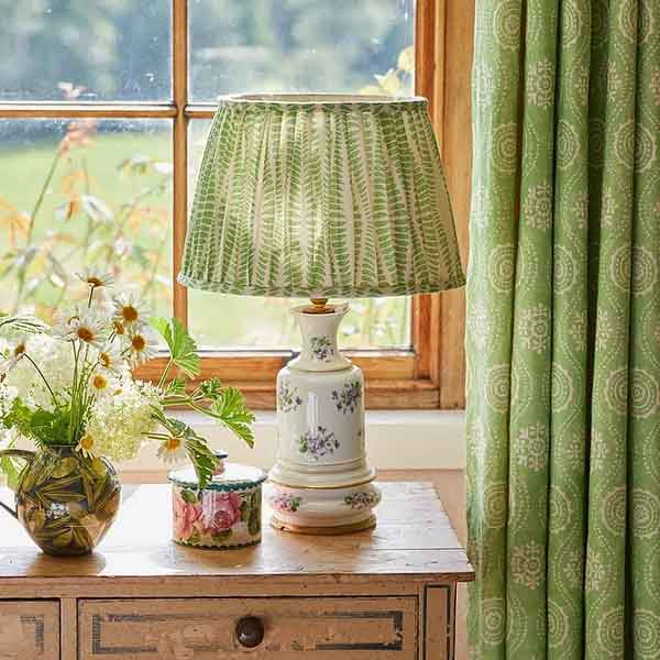 Hornfleur Linen In Green by Tasha Textiles