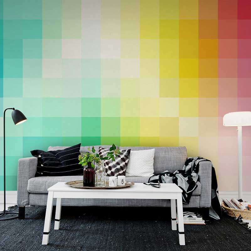 Geometric Block Colour Wall
