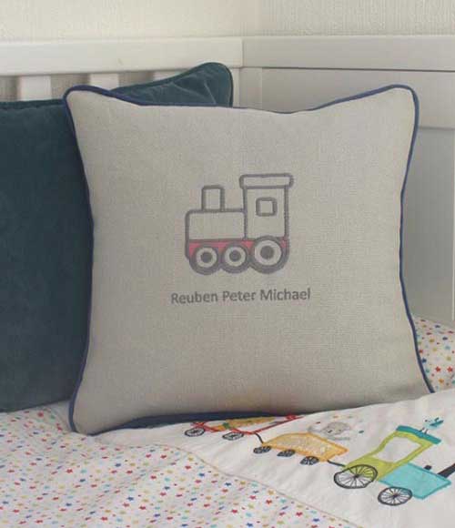 All Aboard Embroidered Cushion