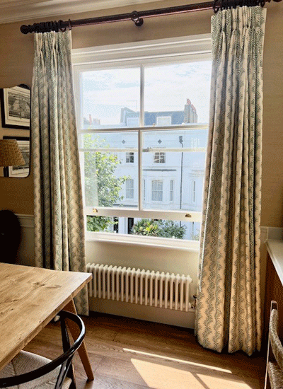 Full length curtains in customer home