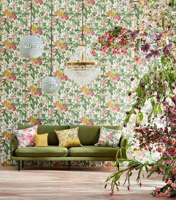 Wallpaper with Coordinating Fabric
