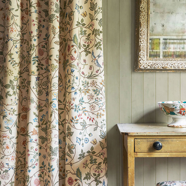 Floral Linen Curtain Fabric